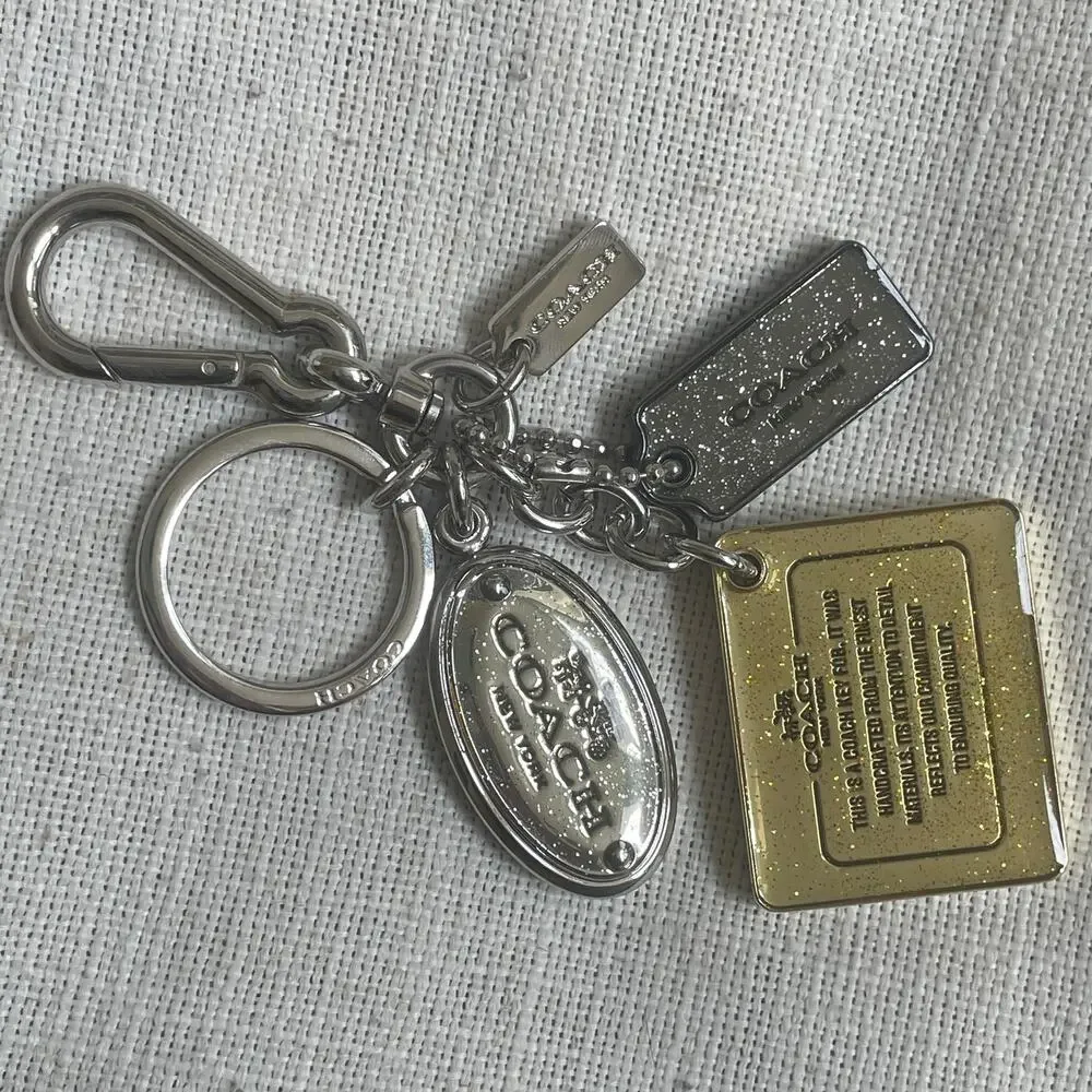RARE Coach Oversized Glitter Hangtag Keychain Bag Charm | Heavyweight Y2K